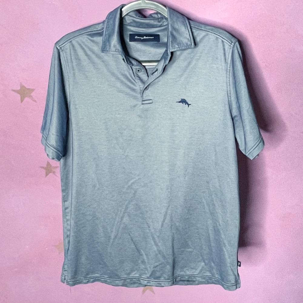 Tommy Bahama Mens Polo Shirt  Short Sleeve Blue Small